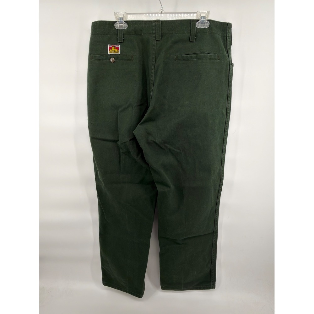 Ben Davis Original Bens 625 Olive Green Work Pants Mens 38 Blended Twill Chino - Picture 2 of 4